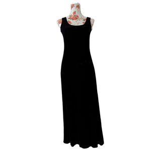 NWOT Eileen Fisher XS Velour Maxi Dress Silk Blend Goth Dark Romantic Witchy
